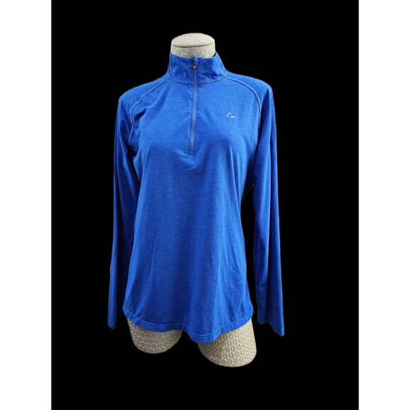 ALK Women's L Merino Blend Paradox Long Sleeve 1/4 Zip Pullover Sweater Lt Wt - Picture 1 of 11